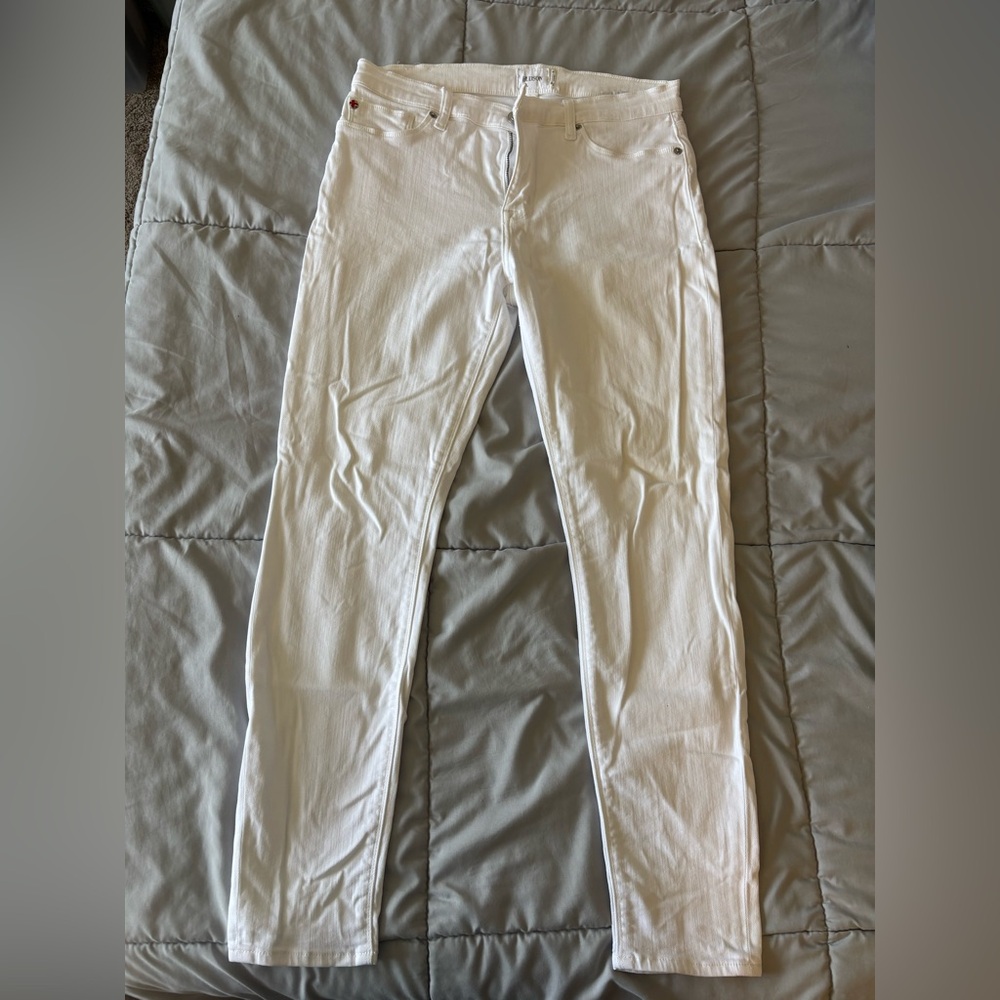 Hudson White Midrise Ankle Natalie Jeans